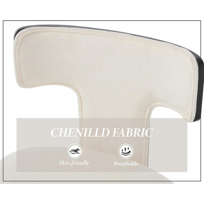 Esszimmerstühle 4er Set Weiß, Metallbeine in Lederoptik