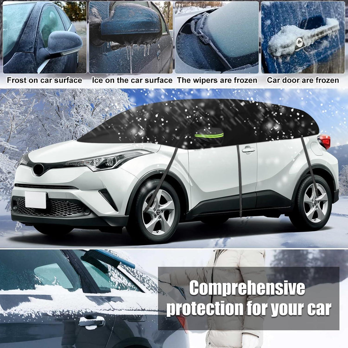 Halbe Autoabdeckung Toyota C-HR 2016-2025, Wasserdicht & Allwetter