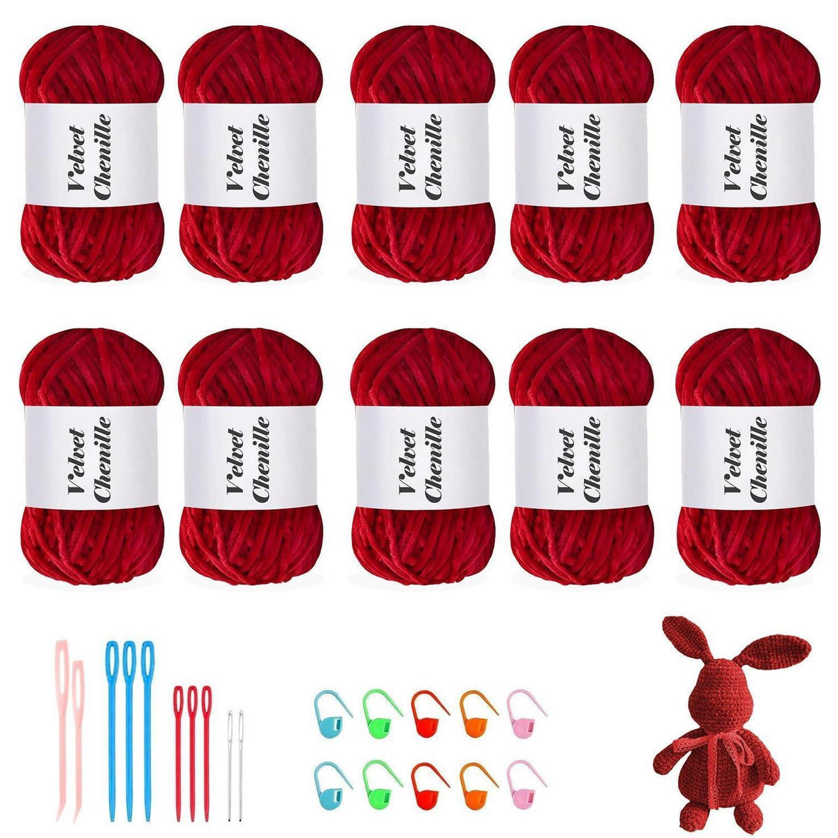 Kuschelwolle Chenille 1000g - Flauschig & Weich zum Häkeln & Stricken