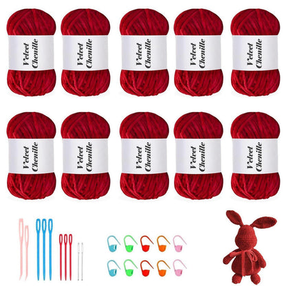 Kuschelwolle Chenille 1000g - Flauschig & Weich zum Häkeln & Stricken