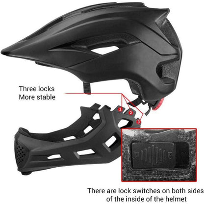 Kinder Fullface Helm 2in1 Fahrradhelm mit Kinnschutz