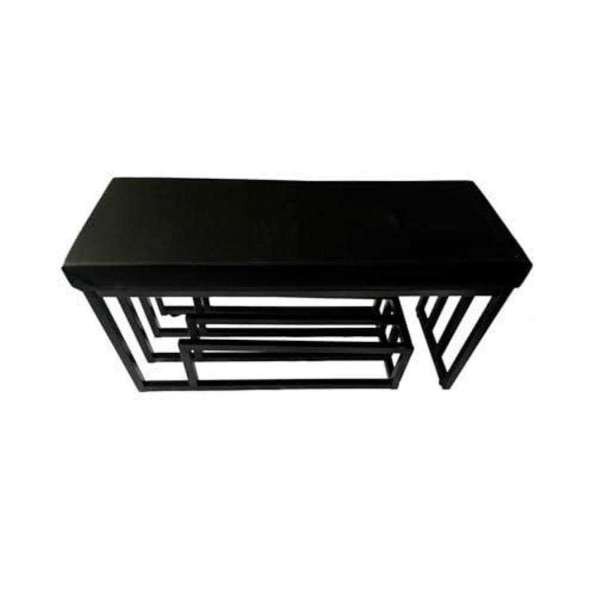 Schuhbank mit Sitzfläche – Schuhregal & Bank Schwarz 120x30x45cm