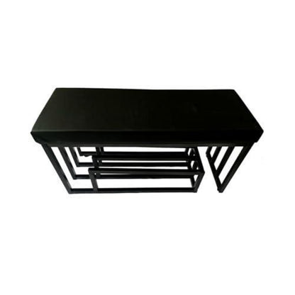 Schuhbank mit Sitzfläche – Schuhregal & Bank Schwarz 120x30x45cm