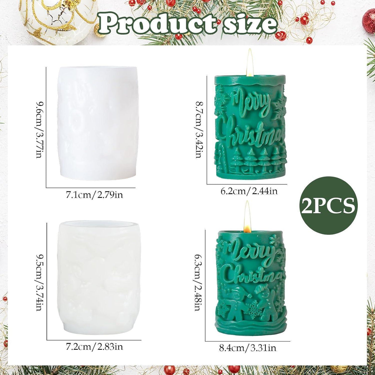 Silikonform Weihnachten: Kerzen & Seife Gießen - Tannenbaum & Schneemann