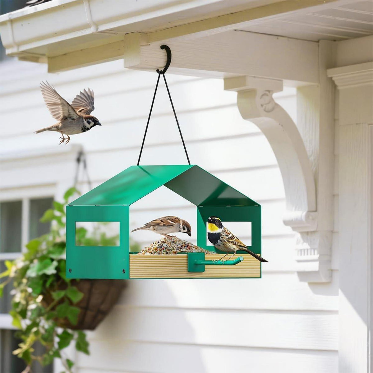 Vogelhaus zum Aufhängen – Futterspender für Kleinvögel & Garten