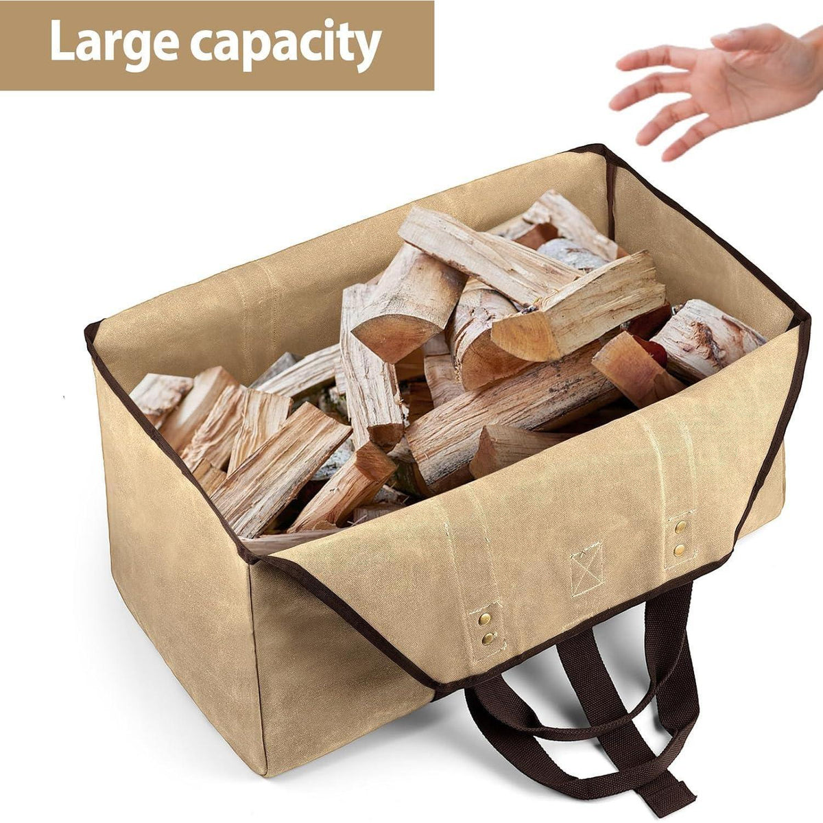 XXL Brennholztasche aus Segeltuch mit Tragegriffen