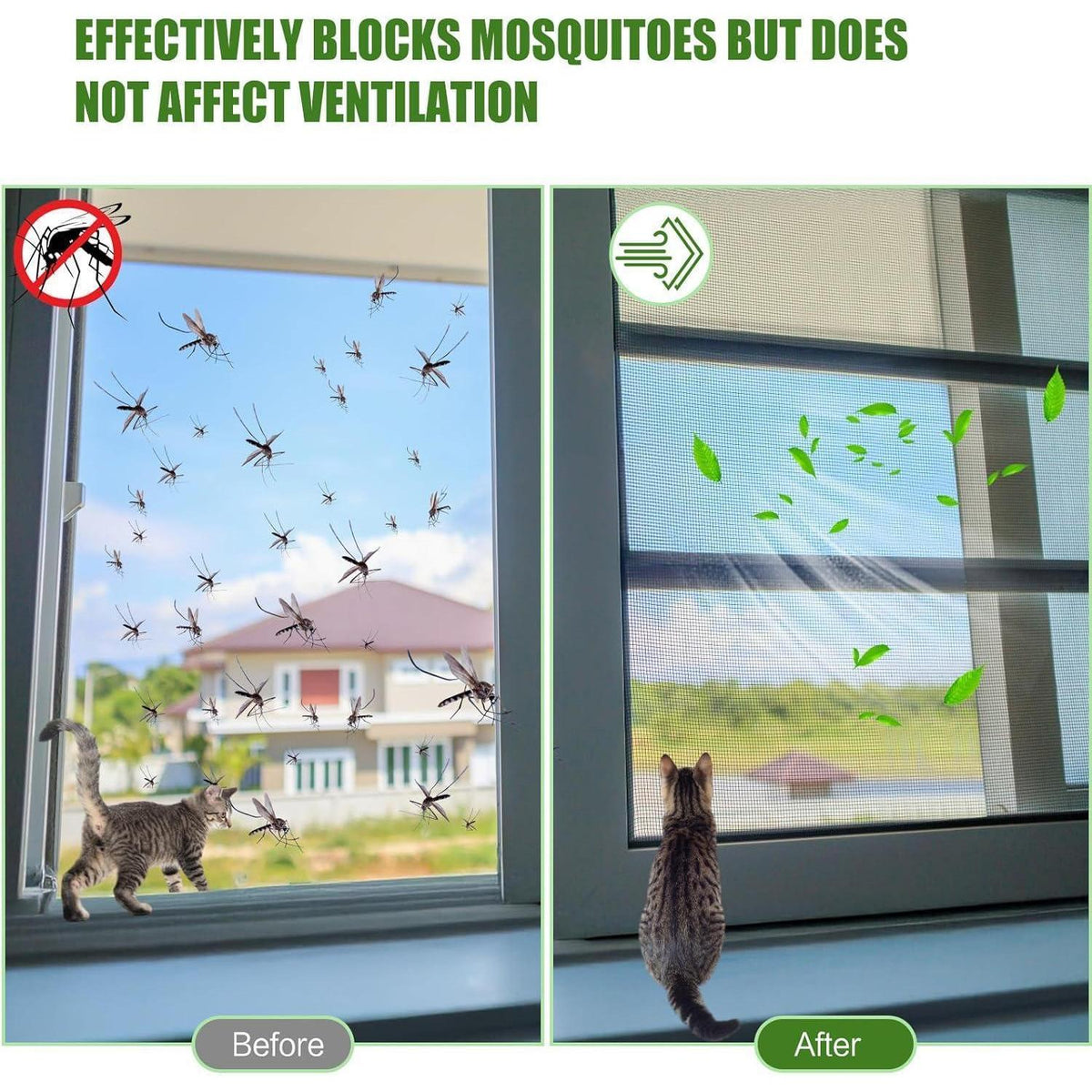 Katzensicherer Fensterschutz – Netz ohne Bohren (100x130cm)