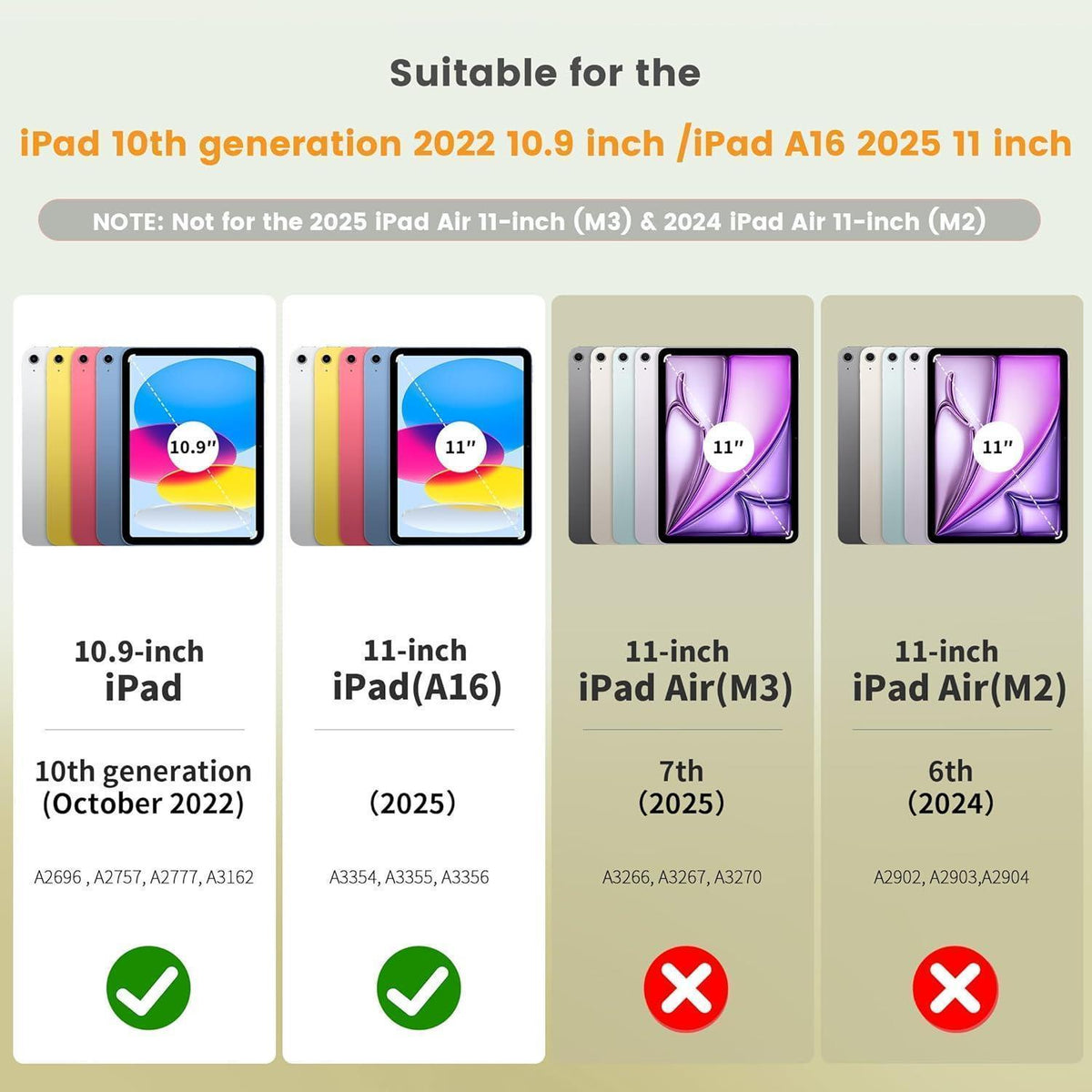 iPad Hülle mit Stifthalter, Folio Ständer, Gelb
