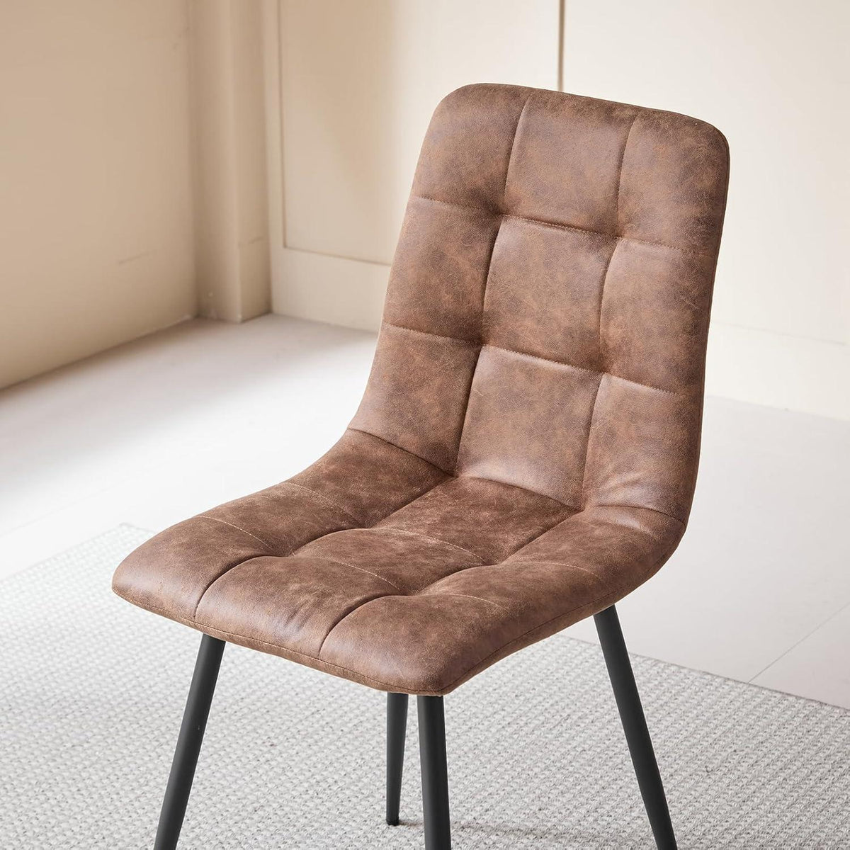 Moderner Esszimmerstuhl-Set 6er – Hellbraun, Wasserfest & Bequem