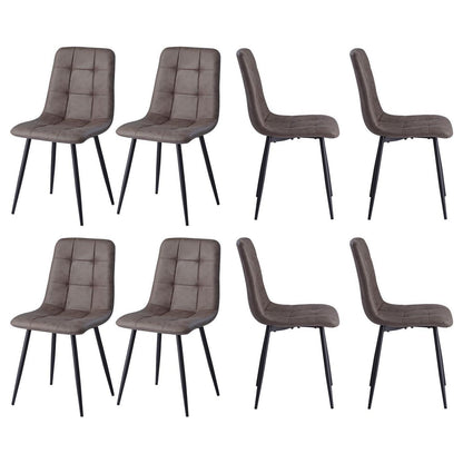 8x Esszimmerstuhl Dunkelbraun – Bequemes Set in Lederoptik