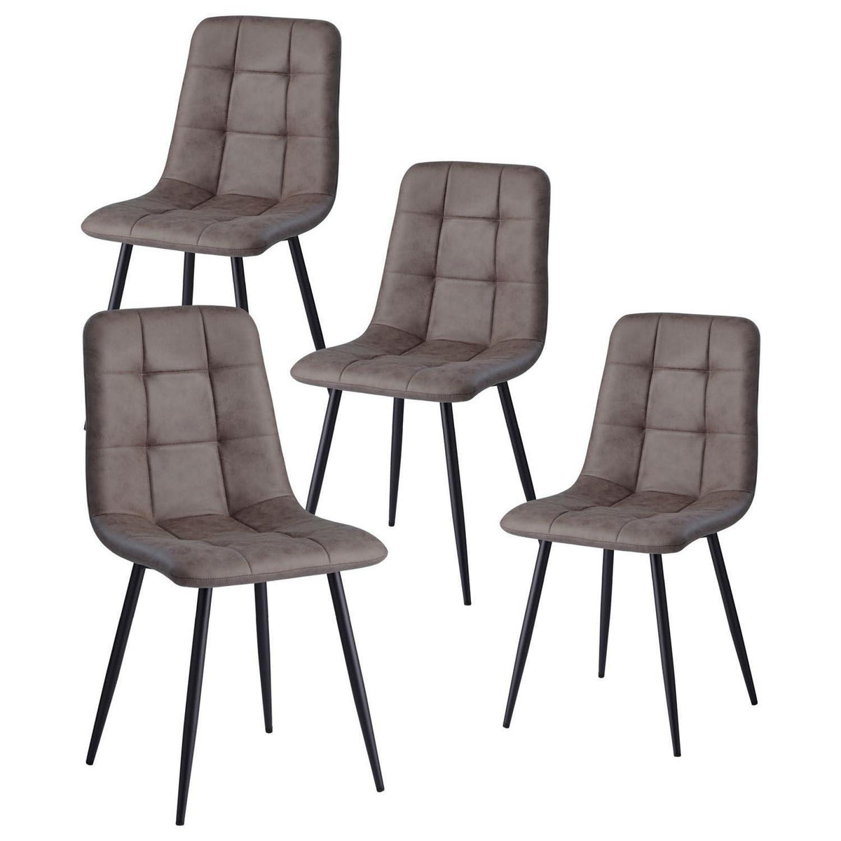 Moderner Esszimmerstuhl-Set Dunkelbraun 4er-Set
