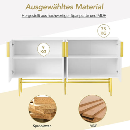 Modernes Sideboard mit 4 Türen & Schubladen – Weiß