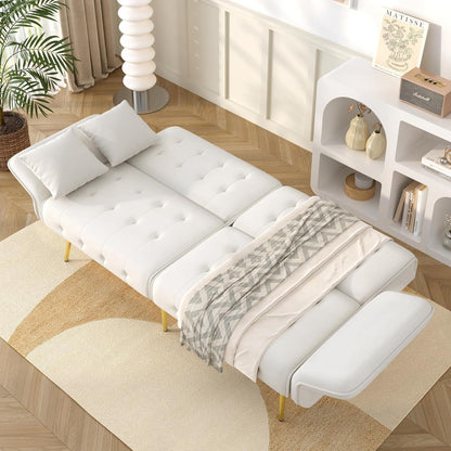 2-Sitzer Schlafsofa mit verstellbarer Rückenlehne (Weiß)