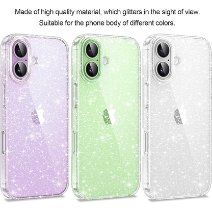 iPhone 17 Hülle Klar Glitzer mit 2x Schutzfolie