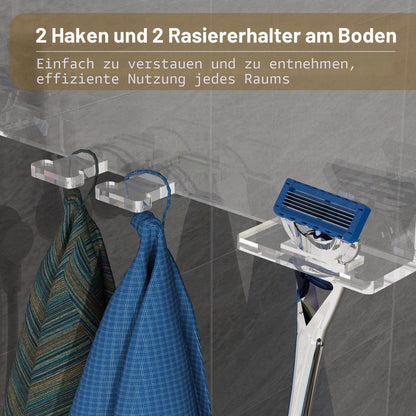 Hängende Acryl Duschablage ohne Bohren mit Haken
