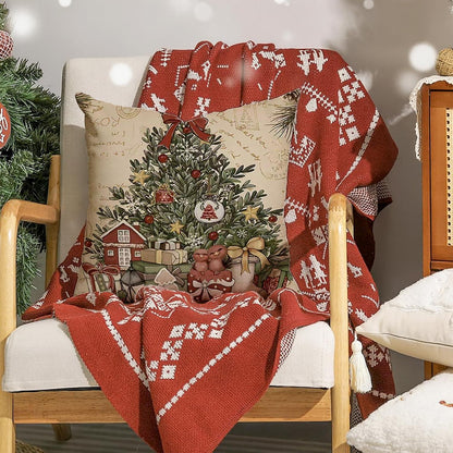 2er Set Winter Weihnachten Kissenbezüge 45x45 cm - Weihnachtsdeko