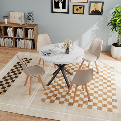 Runder Esstisch Set mit 4 Stühlen – Modernes Esszimmer Möbel