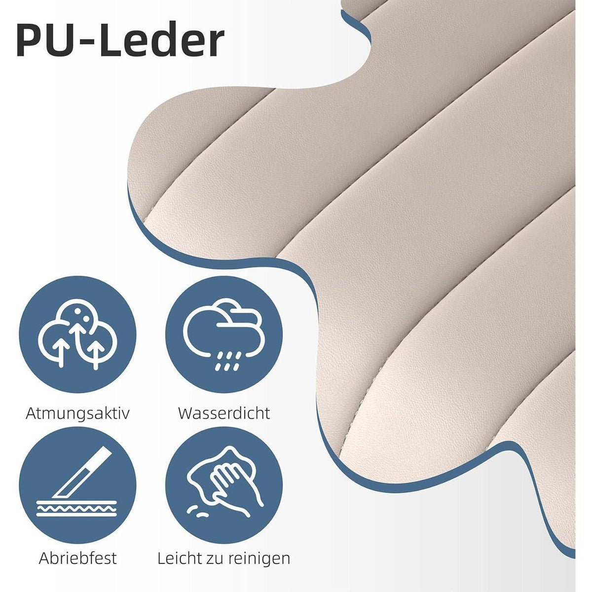 Drehbare Barhocker Set 3er – Höhenverstellbar, Beige