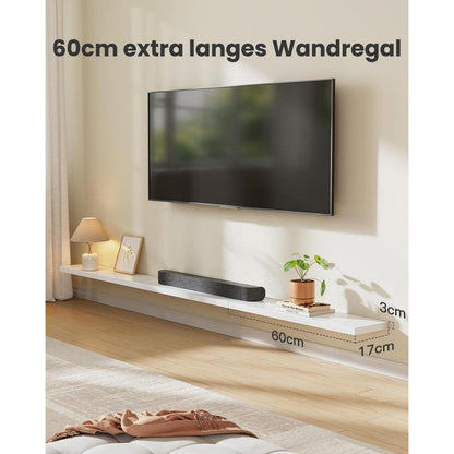 Wandregal 3er-Set Weiß, 60cm Schweberegale für Wand