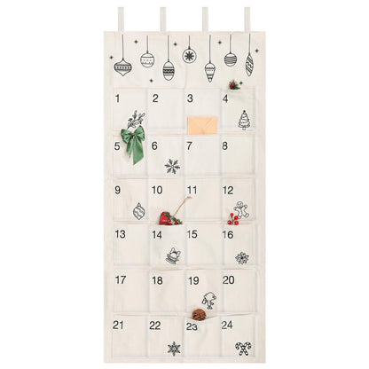 Wiederverwendbarer Adventskalender Wandteppich mit 24 Fächern