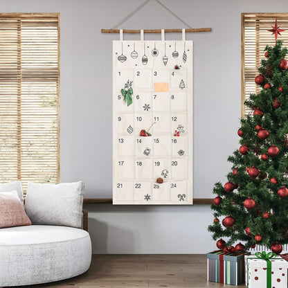 Wiederverwendbarer Adventskalender Wandteppich mit 24 Fächern