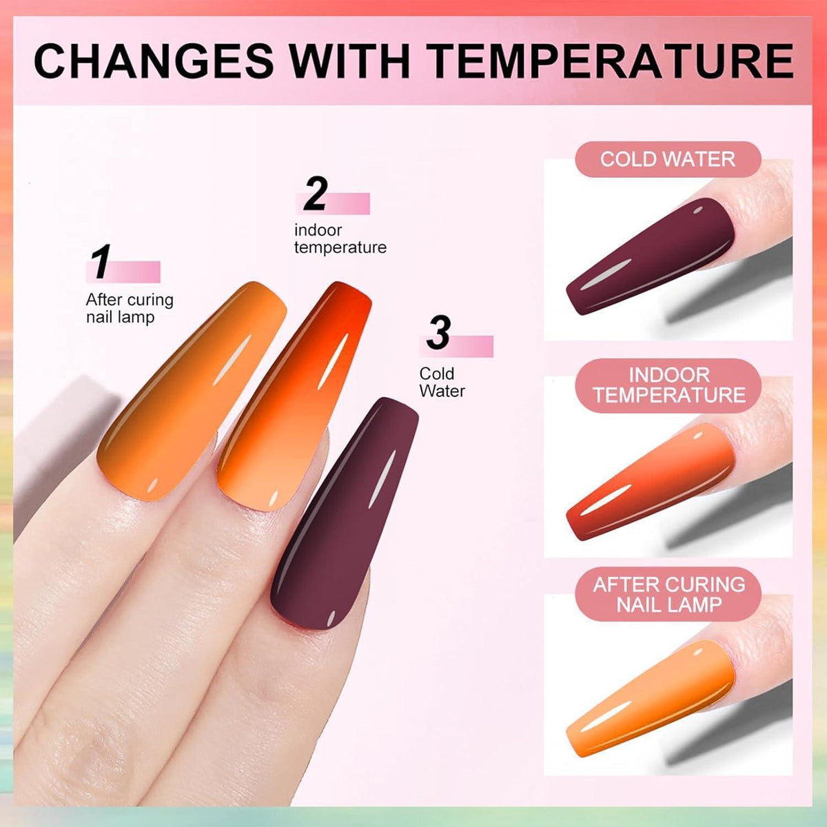 Farbwechselndes Orange UV Gel Nagellack 8ml