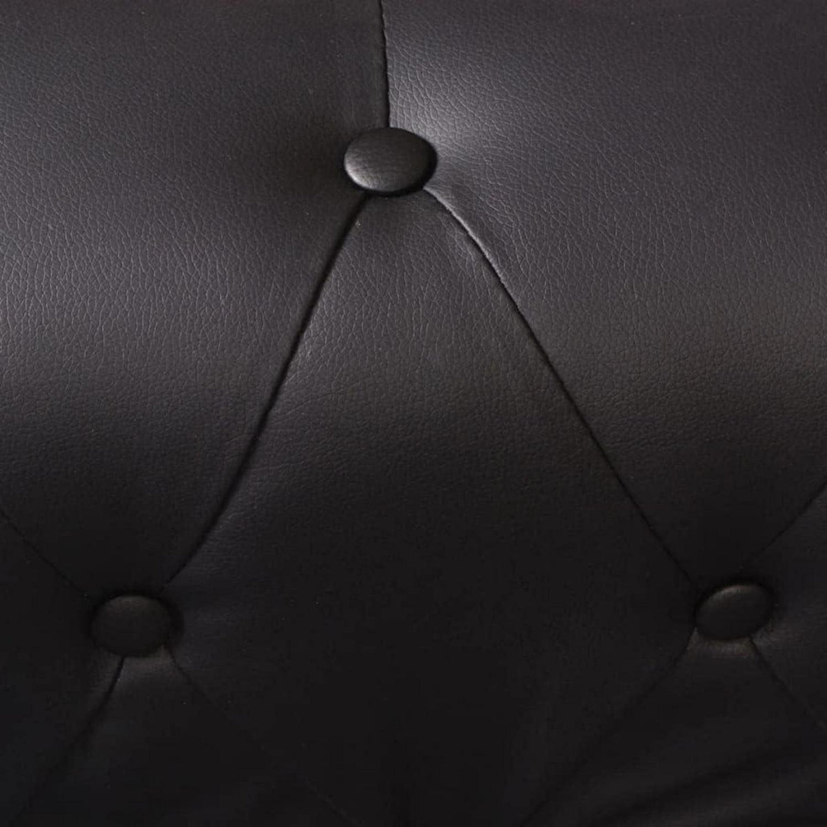 Chesterfield Ecksofa 6-Sitzer Vintage Lederoptik Schwarz