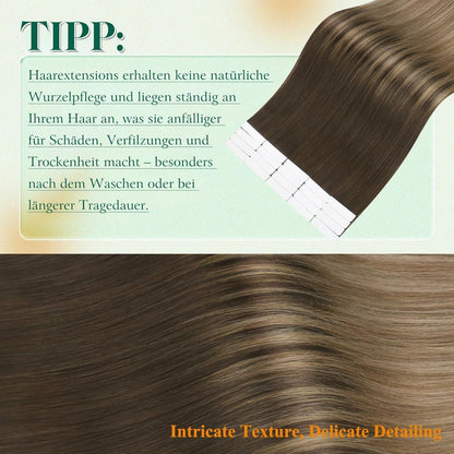 Echthaar Tape Extensions Blond Balayage 45cm 40g