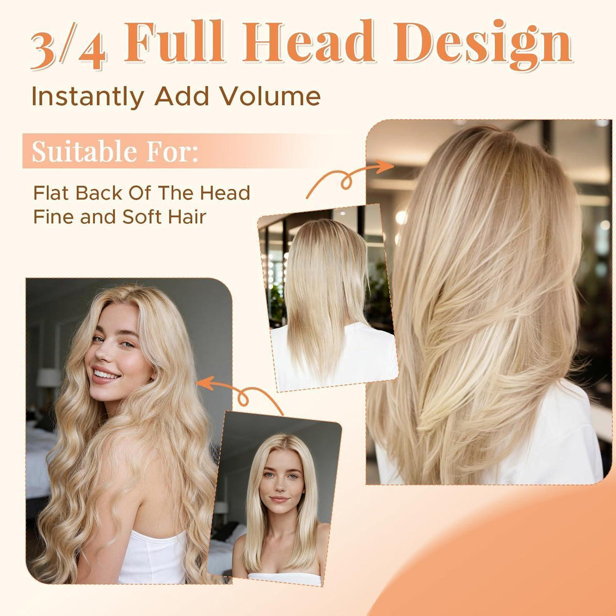 Echthaar Clip-In Extension 55cm – Volumenset #12P613