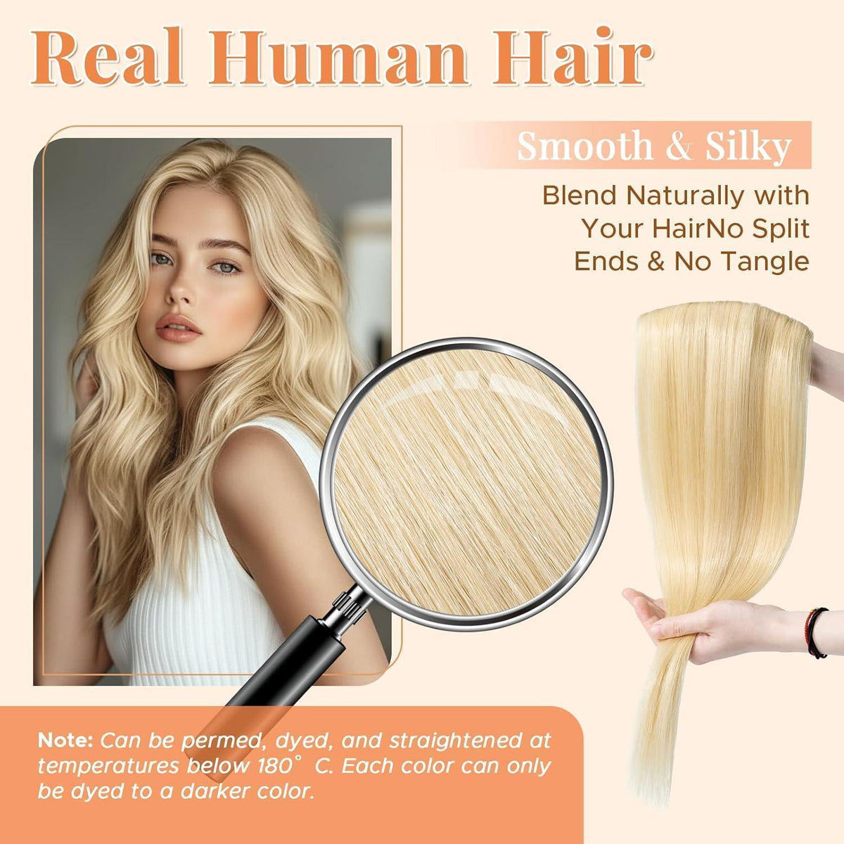 Blond Haarverlängerung Echthaar 50cm – Clip In Extensions
