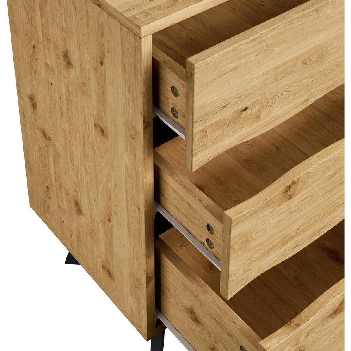 Kommode 6 Schubladen, 120cm, Modernes Sideboard mit Metallfüßen