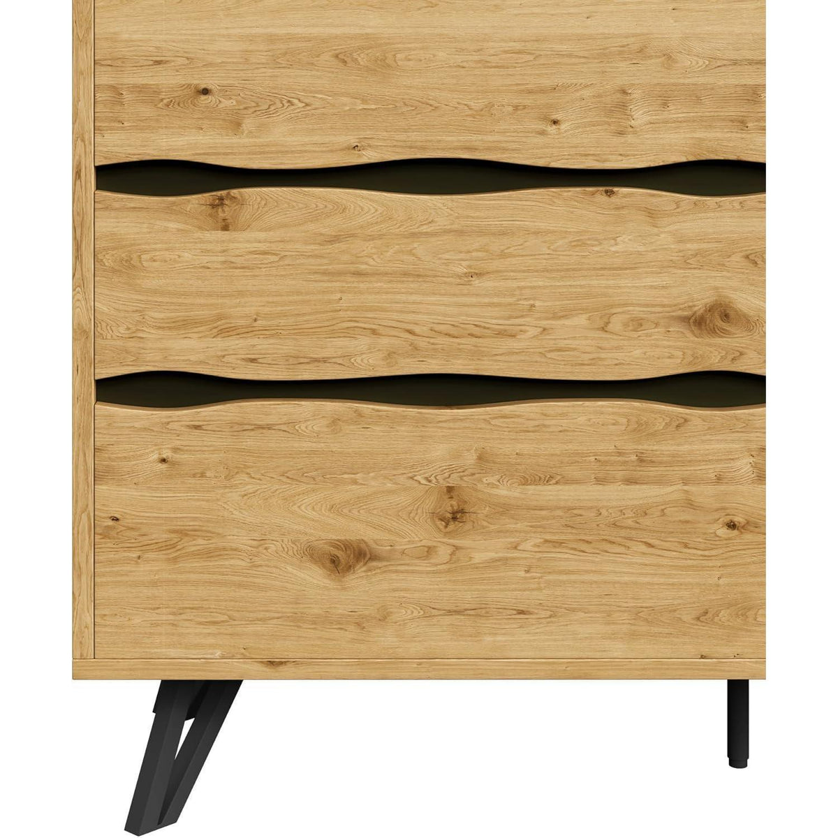 Kommode 6 Schubladen, 120cm, Modernes Sideboard mit Metallfüßen