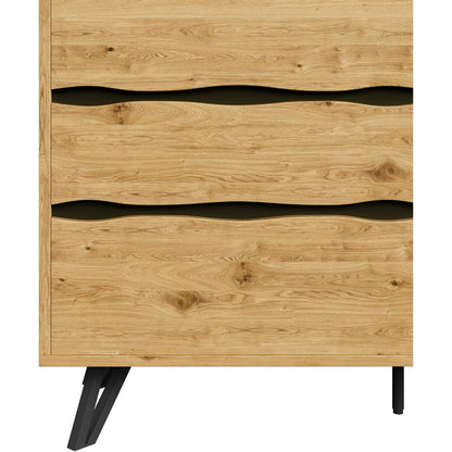 Kommode 6 Schubladen, 120cm, Modernes Sideboard mit Metallfüßen