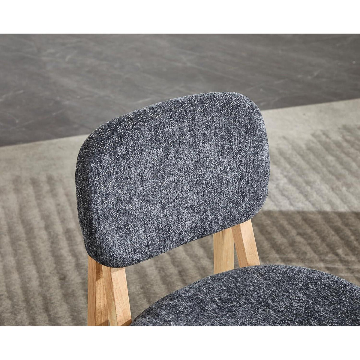 Esszimmerstühle 2er Set Grau, Chenille Polsterstuhl