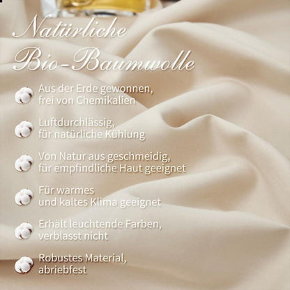 Mako Satin Bettwäsche Set 135x200cm Beige Baumwolle 4tlg.