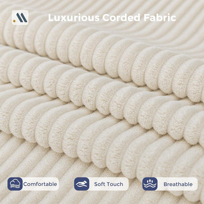 MAXYOYO Ecksofa Cord Stoff mit Getränkehaltern, Modular & Bequem