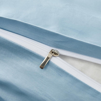 Mako Satin Bettwäsche Set 200x220 - Hellblau, 3-teilig