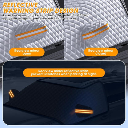 Auto Frontscheibenabdeckung Winter mit Magneten & Reflektoren