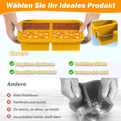 Silikon Gefriertablett mit Deckel (2er Set) – 300ml