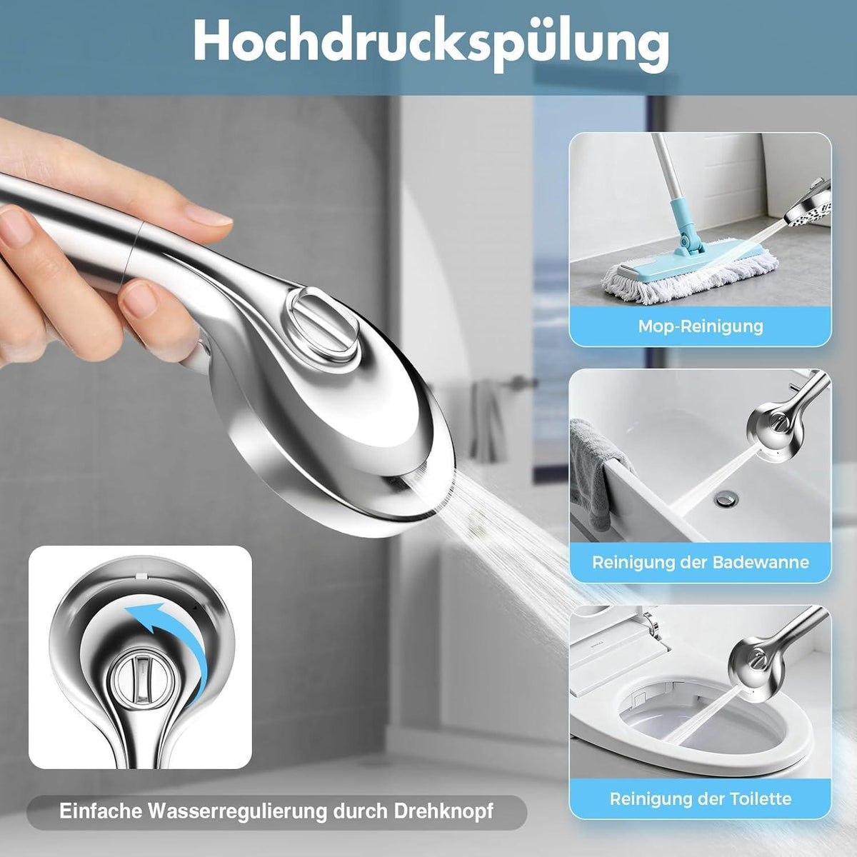 Duschkopf mit Filter – 8 Strahlarten & 2 Filterkartuschen