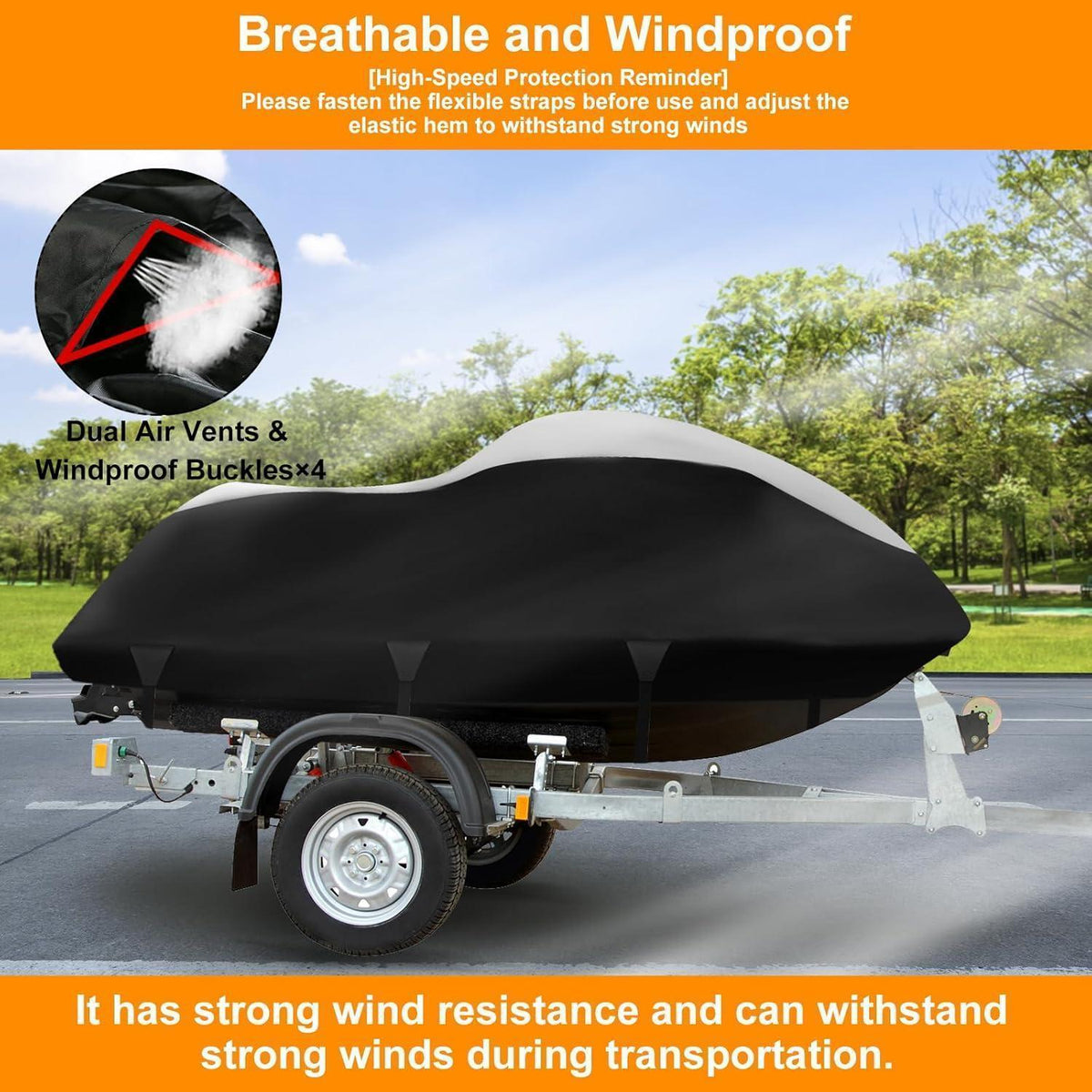Jet Ski Abdeckplane 900D Wasserdicht für Waverunner Polaris