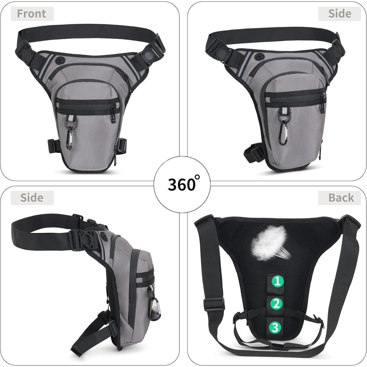 Motorrad Beintasche Wasserdicht – Sport & Outdoor Tasche Grau