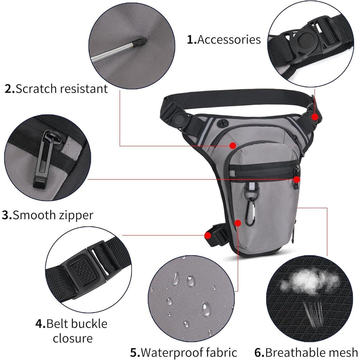 Motorrad Beintasche Wasserdicht – Sport & Outdoor Tasche Grau