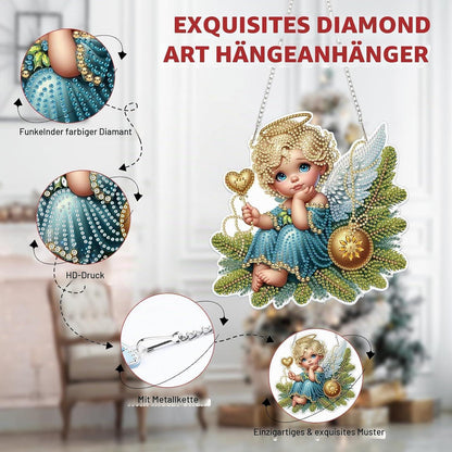5D Diamond Painting Engel Fensterbild Weihnachten Bastelset