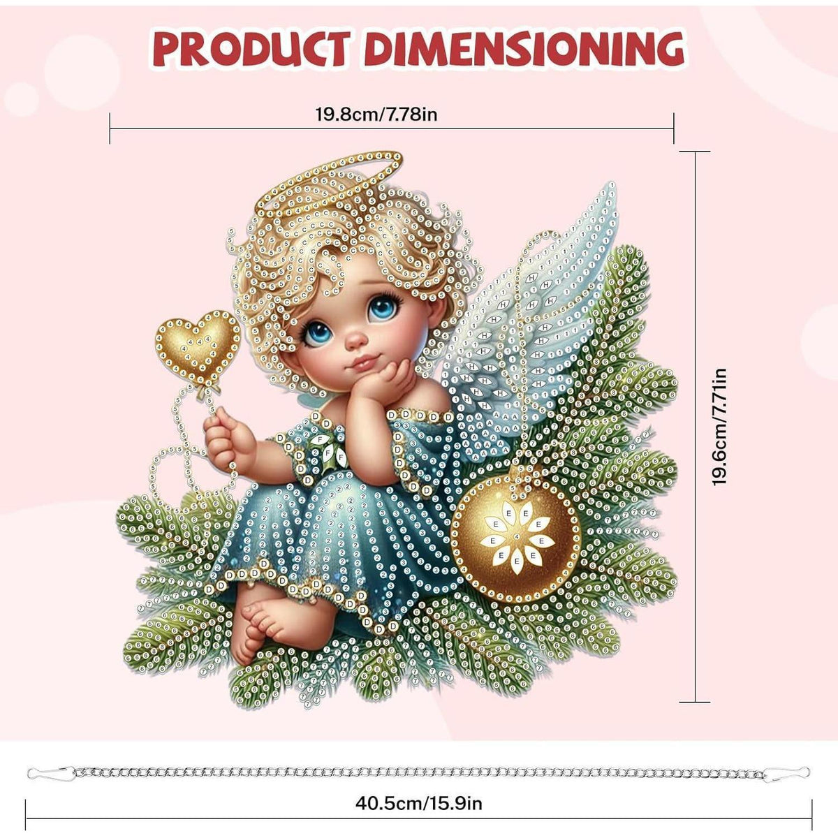 5D Diamond Painting Engel Fensterbild Weihnachten Bastelset