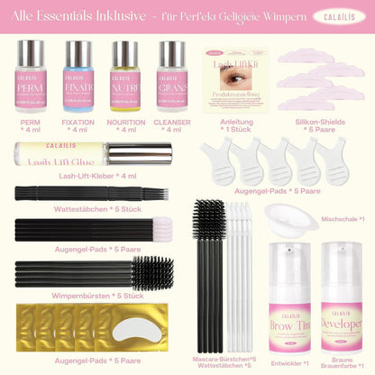 Wimpernlifting & Augenbrauenfarbe Set – Braun für natürlichen Look
