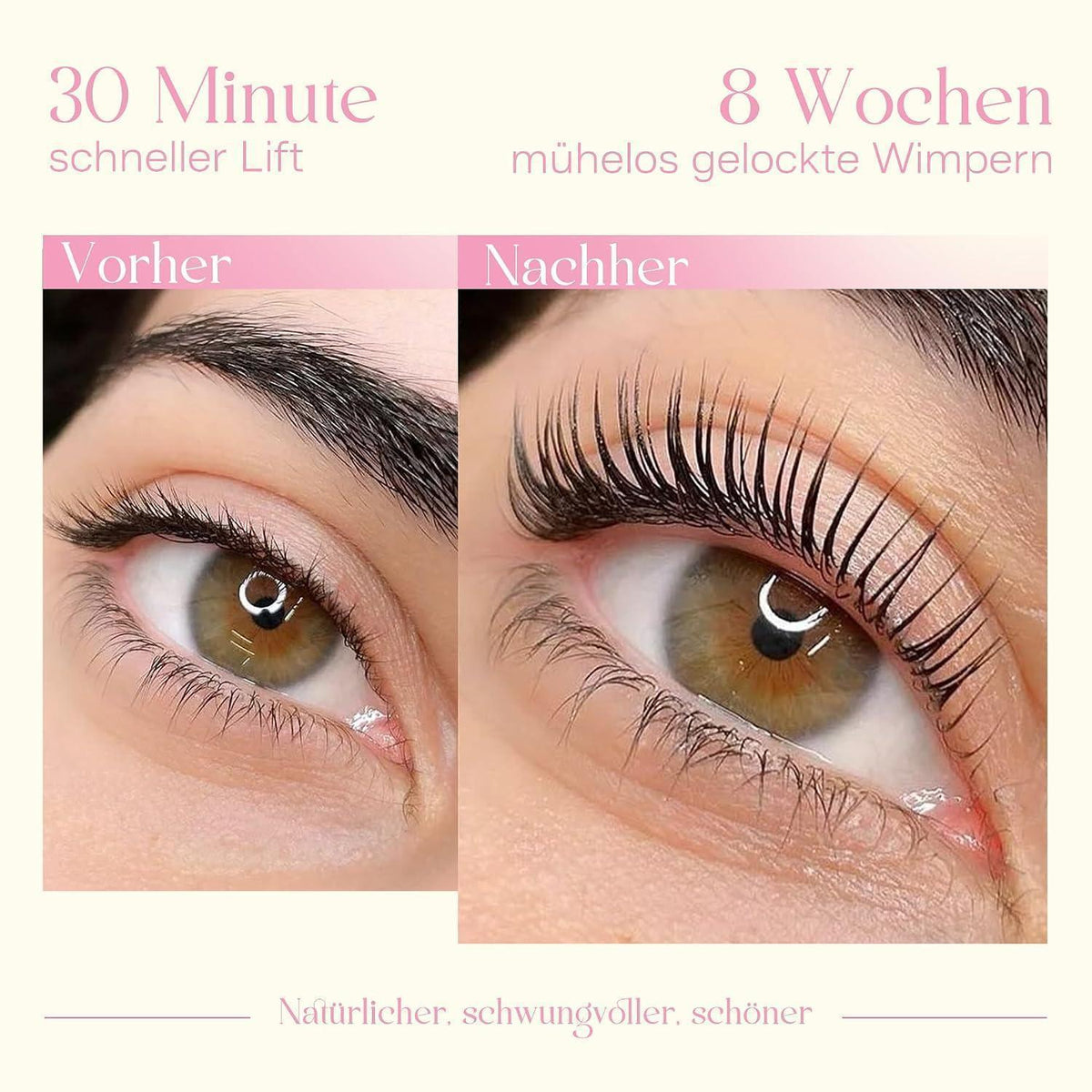 Wimpernlifting & Augenbrauenfarbe Set – Braun für natürlichen Look
