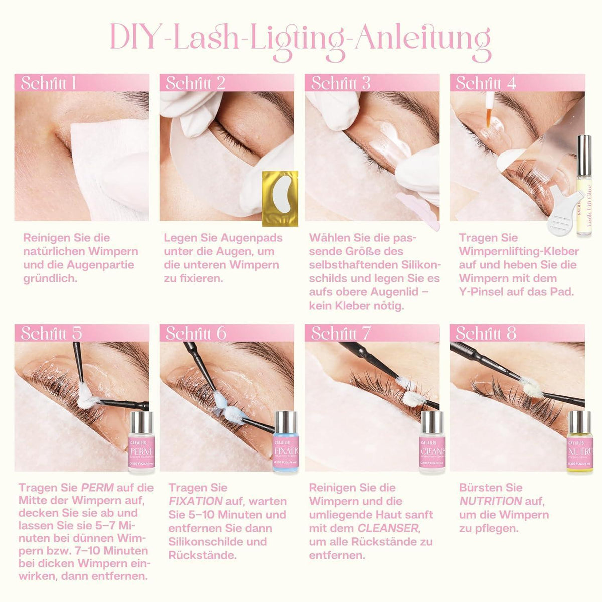 Wimpernlifting & Augenbrauenfarbe Set – Braun für natürlichen Look