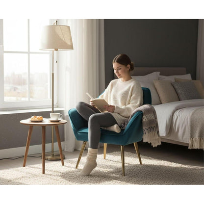 Ya-Home Akzentstuhl Set 2er - Samt Sessel Blau, Komfortabler Lesesessel