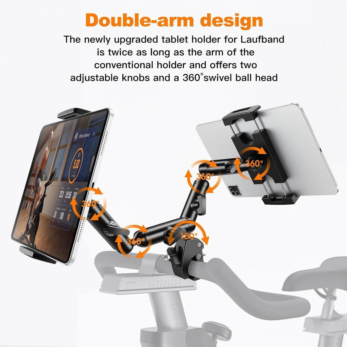 Verstellbarer Tablet-Halter für Laufband & Fitnessgeräte